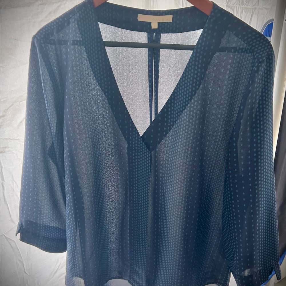 Chic Sheer Blue Blouse